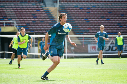 Träning på Råsunda. Jonas Olsson
