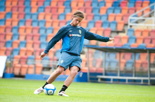 Träning på Råsunda. Dusan Djuric