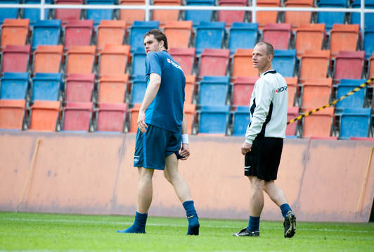 Träning på Råsunda. Johan Elmander