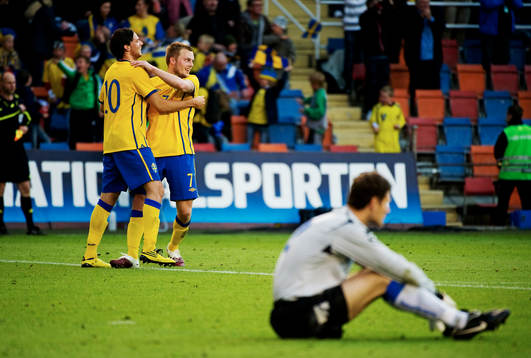 Marcus Berg och Sebastian Larsson, Sverige, jubel