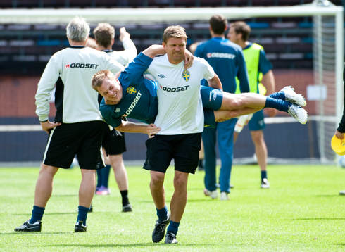 Bläddra bland fler bilder av Fotboll, Sverige, Träning och Presskonferens