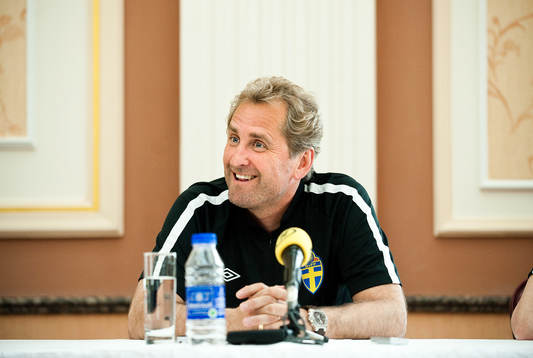 Erik Hamrén, förbundskapten, glädje