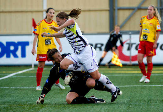 Pavlina Scasna, Ldb Malmö och Carola Söberg, målvakt,