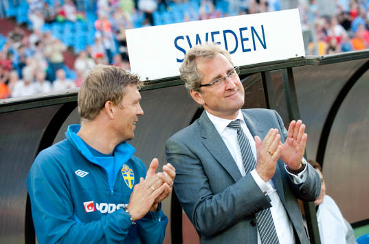 Marcus Allbäck, assisterande förbundskapten och Erik