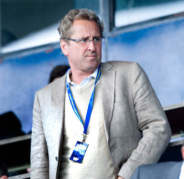Erik Hamrén, förbundskapten, på läktaren