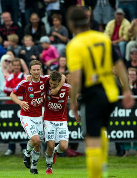 Peter Samuelsson och Christophe Lallet, glädje, jubel