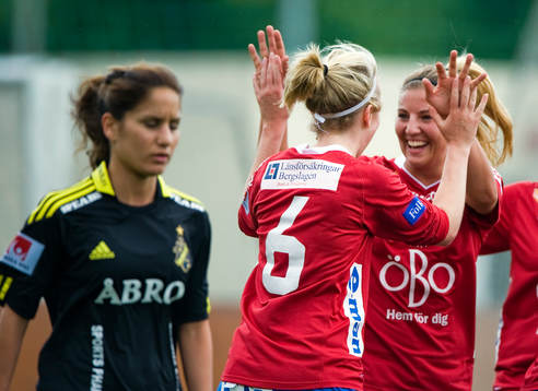 Shamiram Yakob, AIK, Marina Pettersson, och Louise Östman,