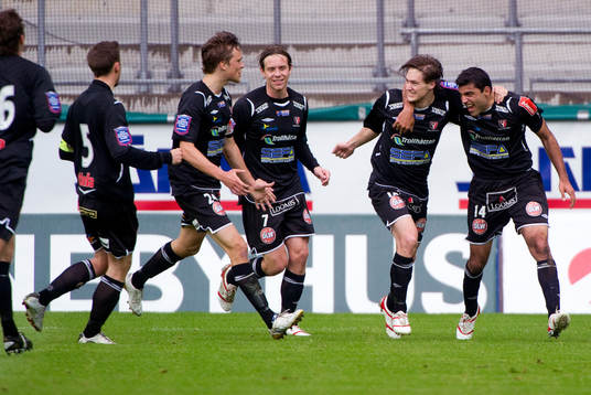 Victor Sköld, Trollhättan, gör 0-1. Jubel