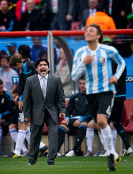 Gabriel Heinze och Diego Maradona, Argentina, jubel