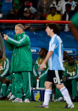 Lars Lagerbäck, Förbundskapten Nigeria, i förgrunden