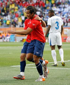 Jean Beausejour, Chile, glädje, jubel över 0-1