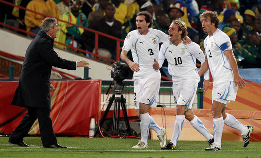 Diego Forlan och Diego Lugano och Diego Godin, glädje,