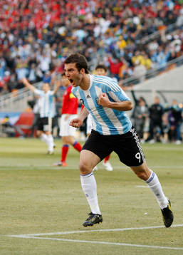 Gonzalo Higuain, glädje, jubel över 2-1 till Argentina