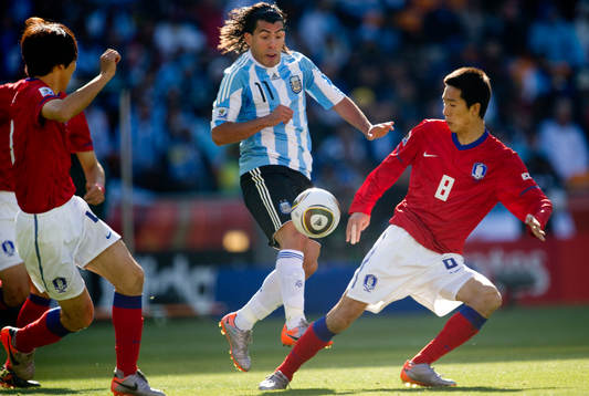 Carlos Tévez, Argentina, Kim Jung-Woo, Sydkorea