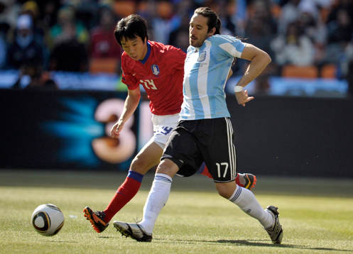 Yeom Ki Hun, Sydkorea och Jonas Gutierrez, Argentina