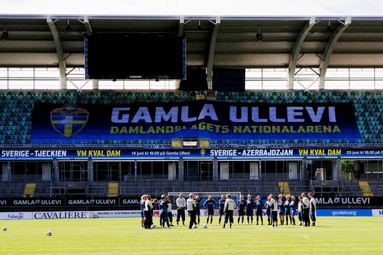 Träning på Gamla Ullevi dagen innan matchen mot Tjeckien