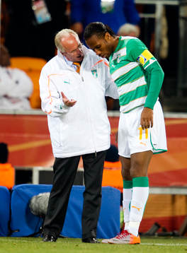 Sven-Göran Eriksson, förbundskapten Didier Drogba,