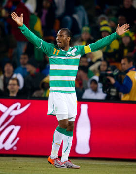 En uppgiven Didier Drogba, Elfenbenskusten