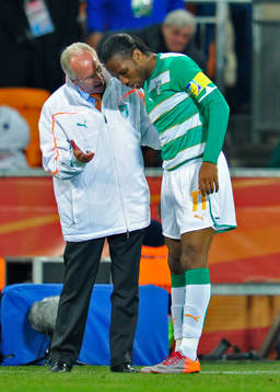 Sven Göran Eriksson, förbundskapten och Didier Drogba,