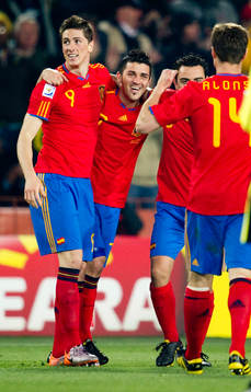 Fernando Torres, David Villa, Spanien jubel