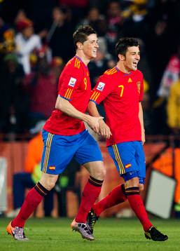 Fernando Torres, David Villa, Spanien jubel