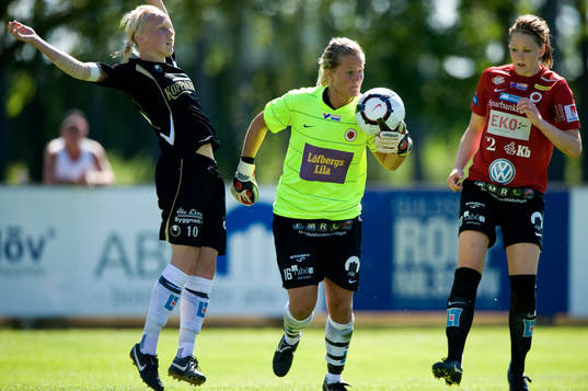 Sandra Wahldén, målvakt, Kristianstad, fångar bollen