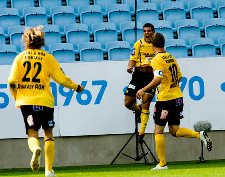 Mostapha El Kabir, Mjällby, jubel