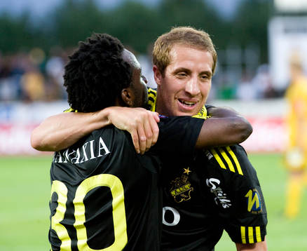 Dulee Johnson och Kenny Pavey, AIK, jubel