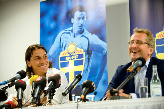 Zlatan Ibrahimovic och Erik Hamrén, förbundskapten