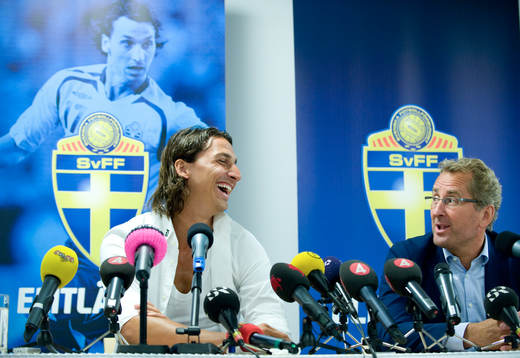 Zlatan Ibrahimovic och Erik Hamrén, förbundskapten