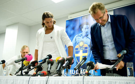 Zlatan Ibrahimovic och Erik Hamrén, förbundskapten