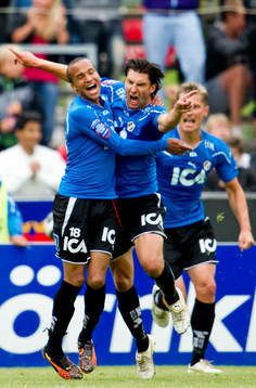 Marcus Olsson, Mikael Rosén, Halmstad, jubel