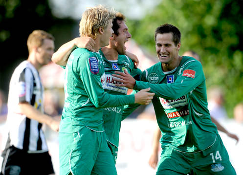 Michel Thomas, Ljungskile har gjort 1-0. Jubel