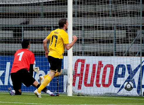 James Keene, Elfsborg, gör 5-0, Marko Jovanovski, målvakt