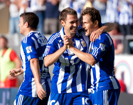 Tobias Hysén, och Stefan Selakovic, glädje, jubel