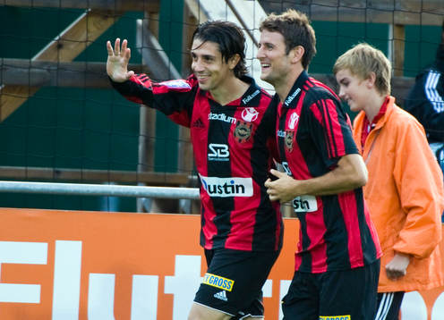 Babis Stefanidis och Olof Guterstam, glädje, jubel