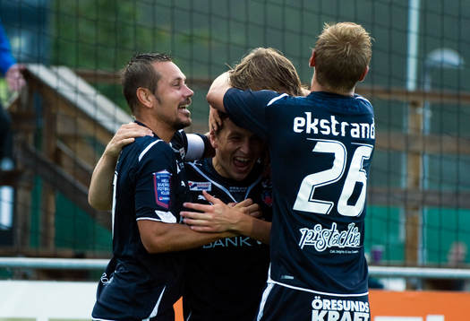 Marcus Lantz och Ardian Gashi, glädje, jubel
