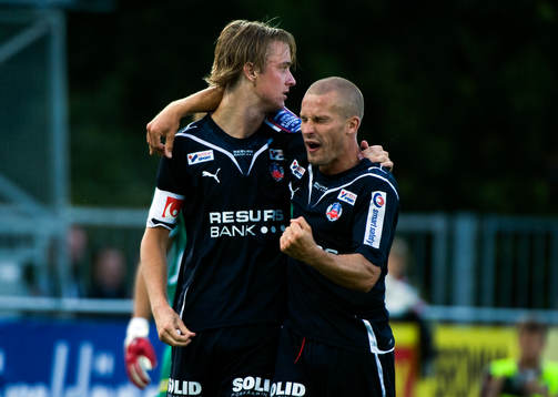 Christoffer Andersson, och Rasmus Jönsson, glädje, jubel