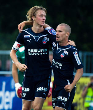 Christoffer Andersson, och Rasmus Jönsson, glädje, jubel