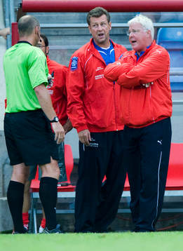 Conny Karlsson och Sven Andersson, tränare, Helsingborg,