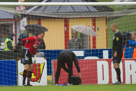 Robin Malmkvist, målvakt Halmstad, skada