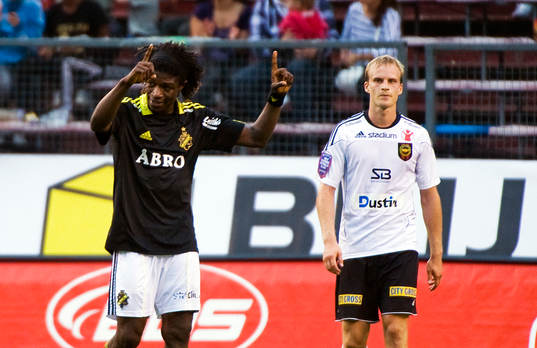 Mohamed Bangura, AIK (Jubel) och Pontus Segerström,