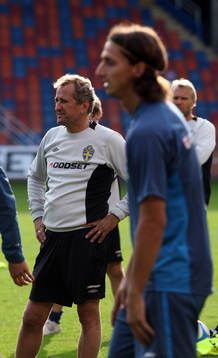 Erik Hamrén, förbundskapten och Zlatan Ibrahimovic