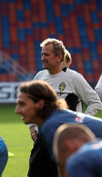Erik Hamrén, förbundskapten och Zlatan Ibrahimovic