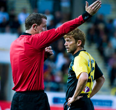 Andreas Ekberg,  domare och Jesper Blomqvist, Hammarby