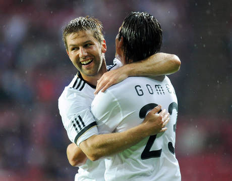 Thomas Hitzlesperger och Mario Gomez, Tyskland, jubel