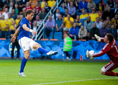 Johan Elmander, Sverige och Allan McGregor, målvakt,