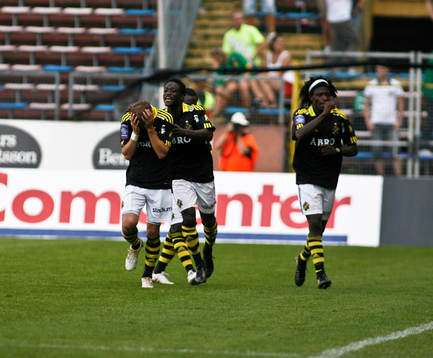 Saihou Jagne och Kenny Pavey och Muhamed Bangura, AIK