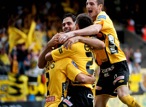 Mathias Florén, Elfsborg, gör 1-0. Jubel
