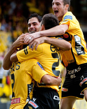 Mathias Florén, Elfsborg, gör 1-0. Jubel